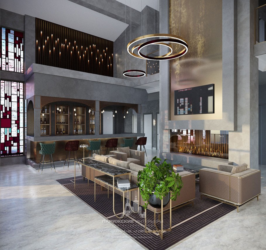 Интерьер холла гостиницы