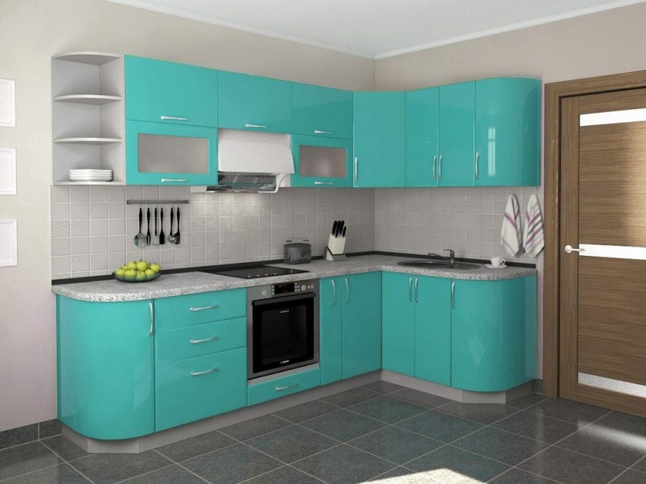 Кухонный гарнитур «Симпл» бирюза