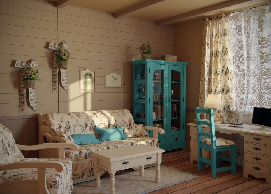 Кабинет в стиле Кантри Прованс