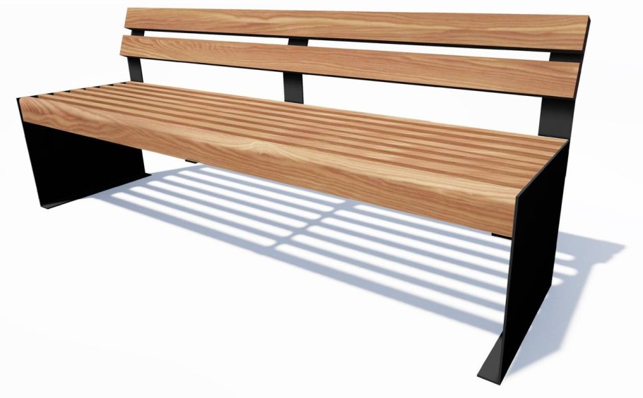 Скамья садово-Парковая на металлических ножках 1200х370х520 мм