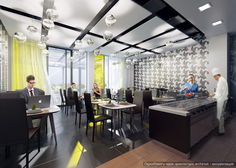 Стильная столовая кафе