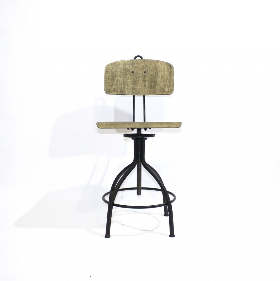 Стул винтажный металлический винт барный