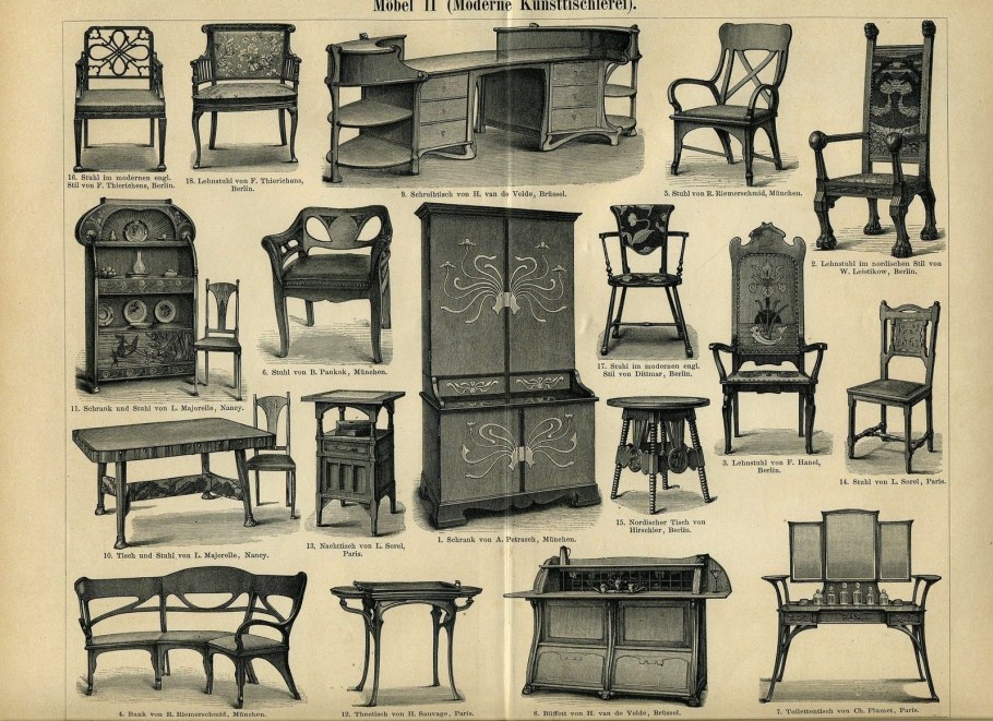 Мебель стиля Модерн 20 век