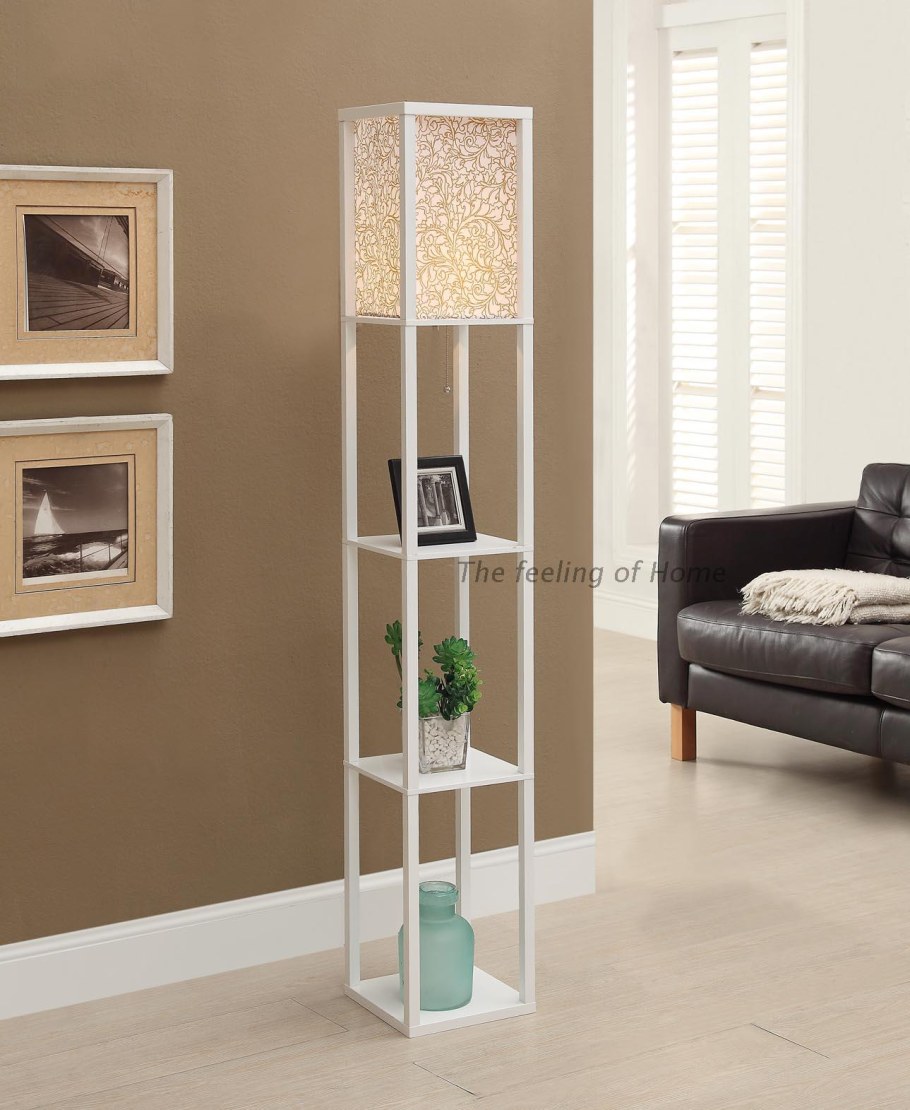 Напольный светильник с полками