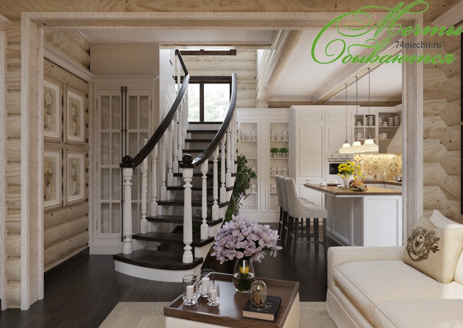 Деревянный дом в стиле арт деко