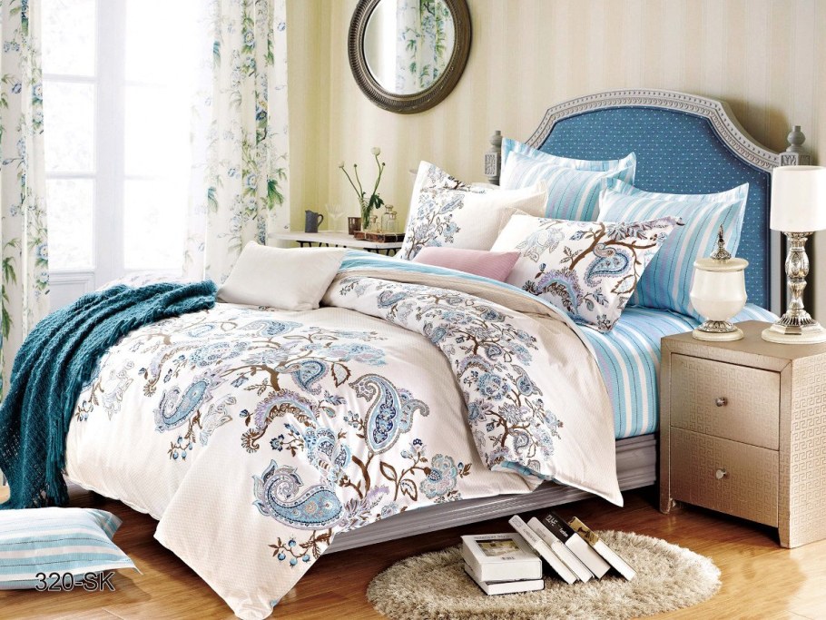 Постельное белье евростандарт selena Paisley сирень, сатин