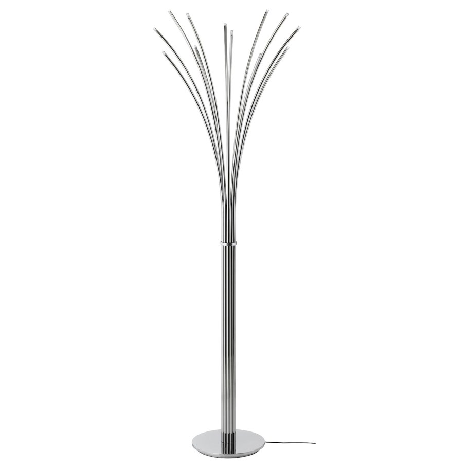 ХОВНЭС светильник напольный, хромированный хромированный/черный