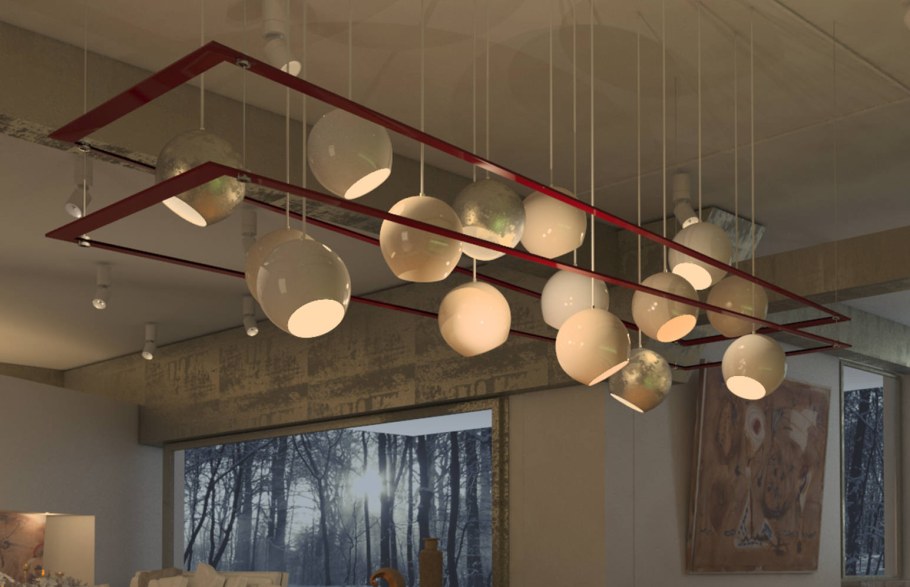 Светильник над бильярдом