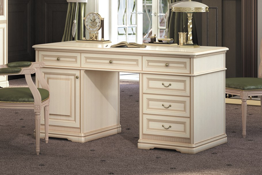 Стол письменный двухтумбовый joconda крем