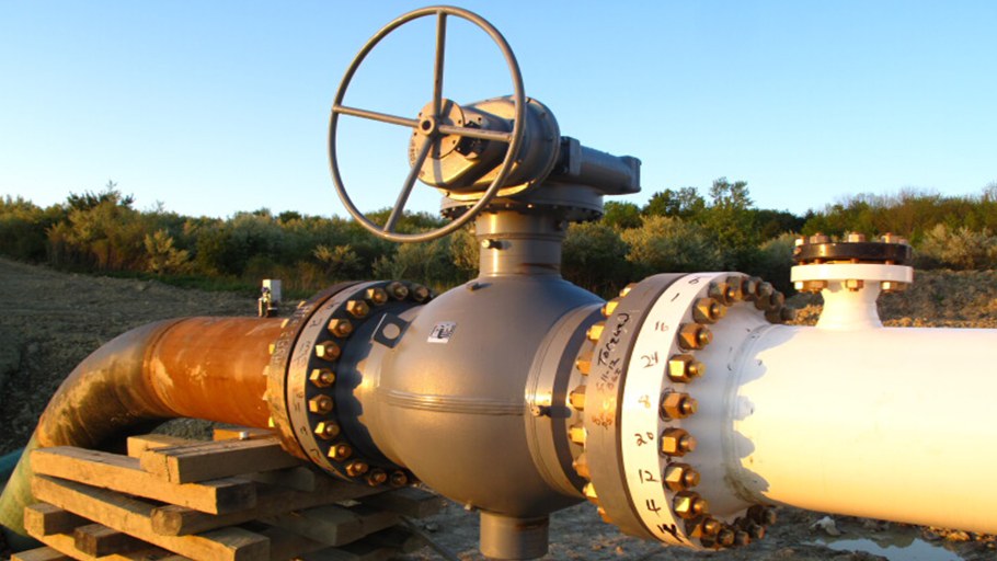 Шаровой кран газопровода 1420