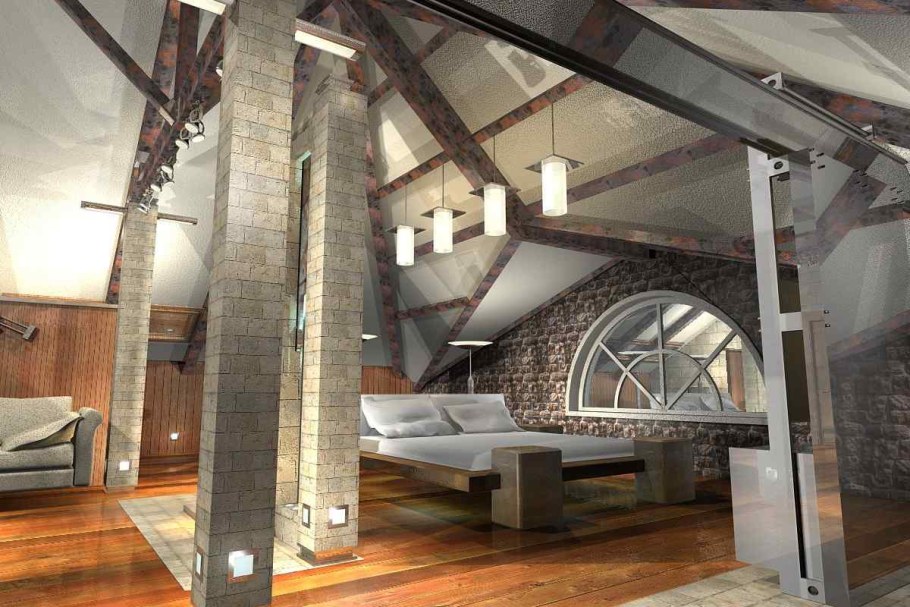 Мансарда в стиле Хай тек