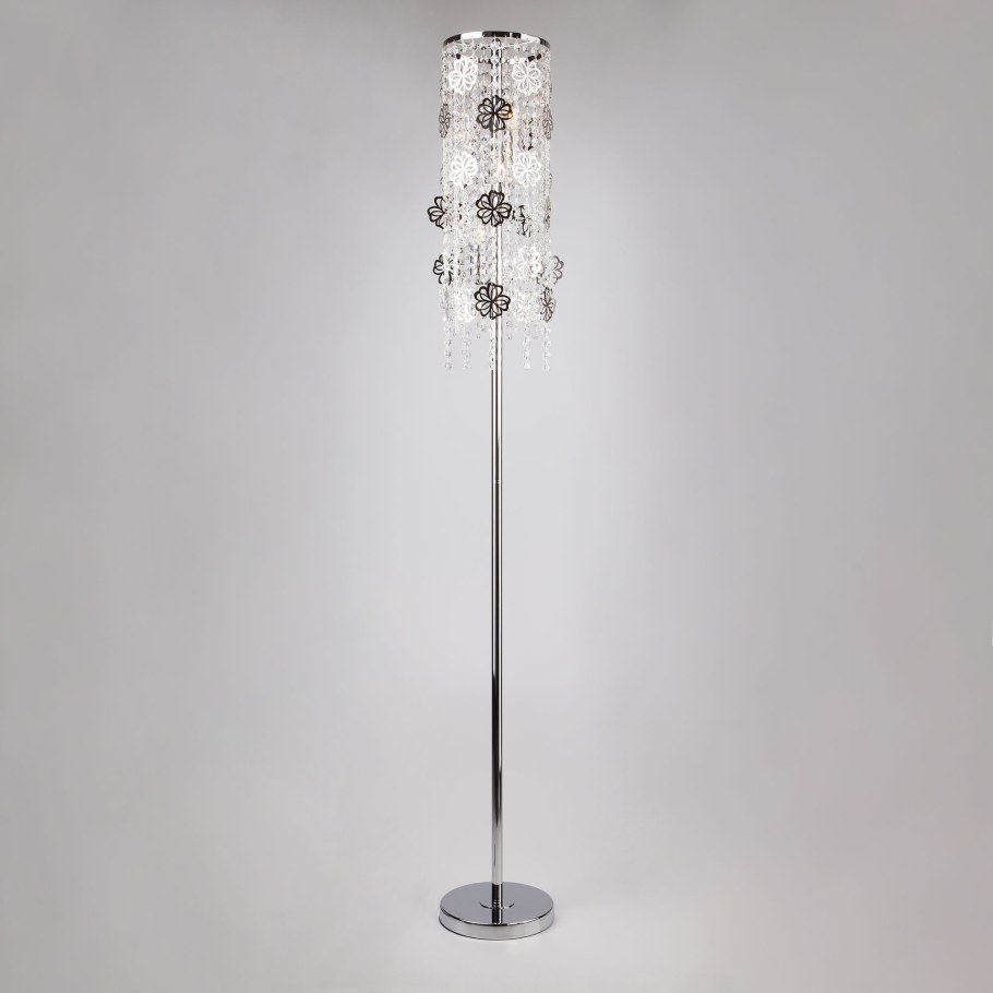 Торшер Eurosvet Flower 01070/3 хром/прозрачный хрусталь Strotskis