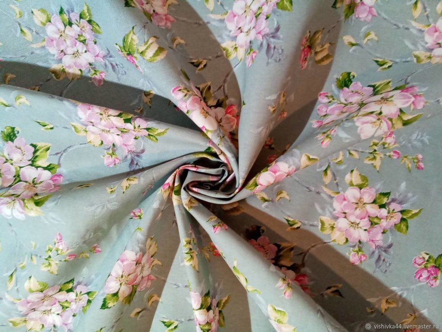 Ткань рогожка Яблоневый цвет