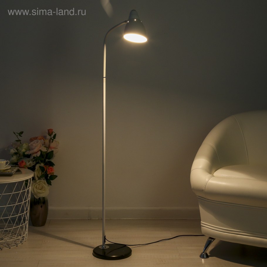 Торшер Gustav, 1хe27x60 Вт, e14x40 Вт, хромированная сталь