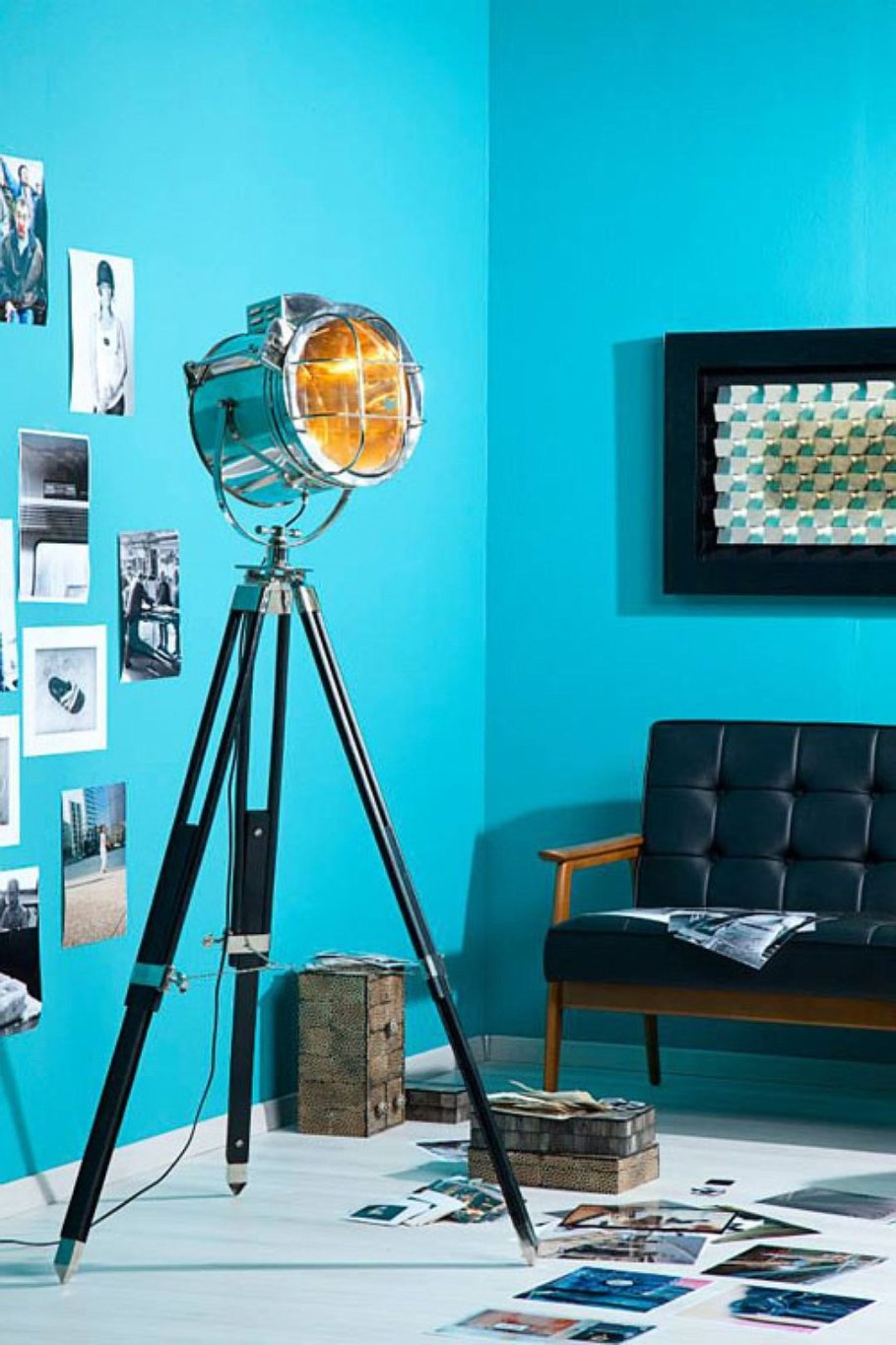 Торшер прожектор в интерьере
