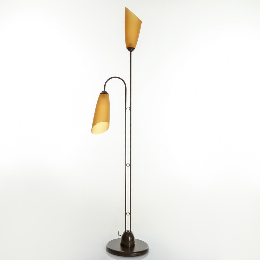 Торшер Симпл 2x15вт e27 коричневый 32х28х150см