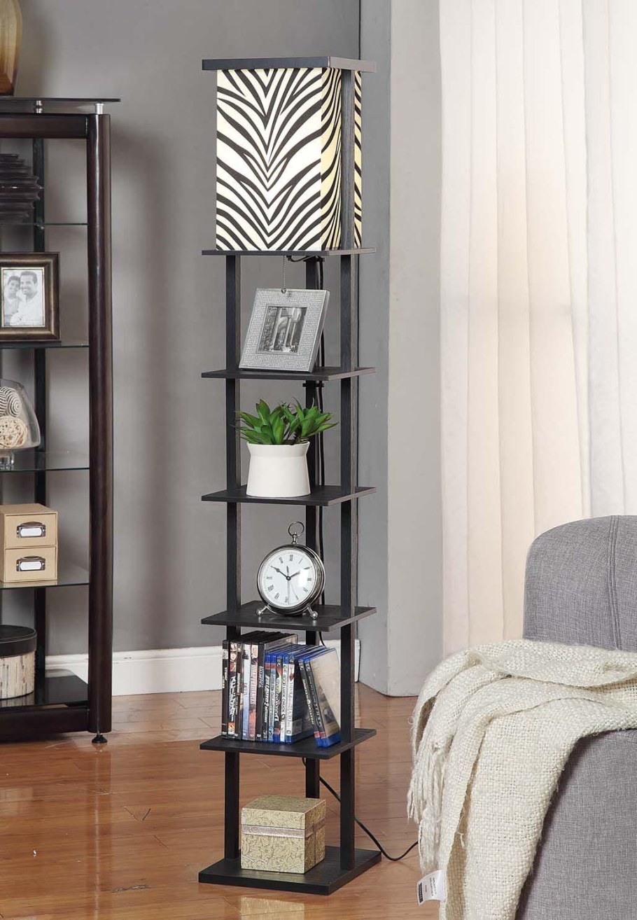 Торшер напольный с полочкой