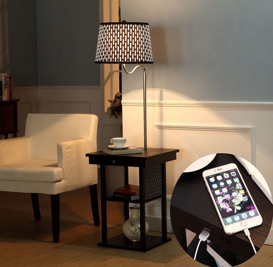 Торшер для чтения со столиком