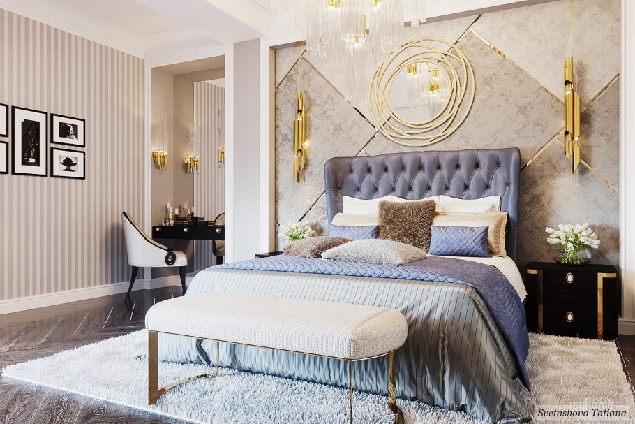 Спальня ар деко светлая