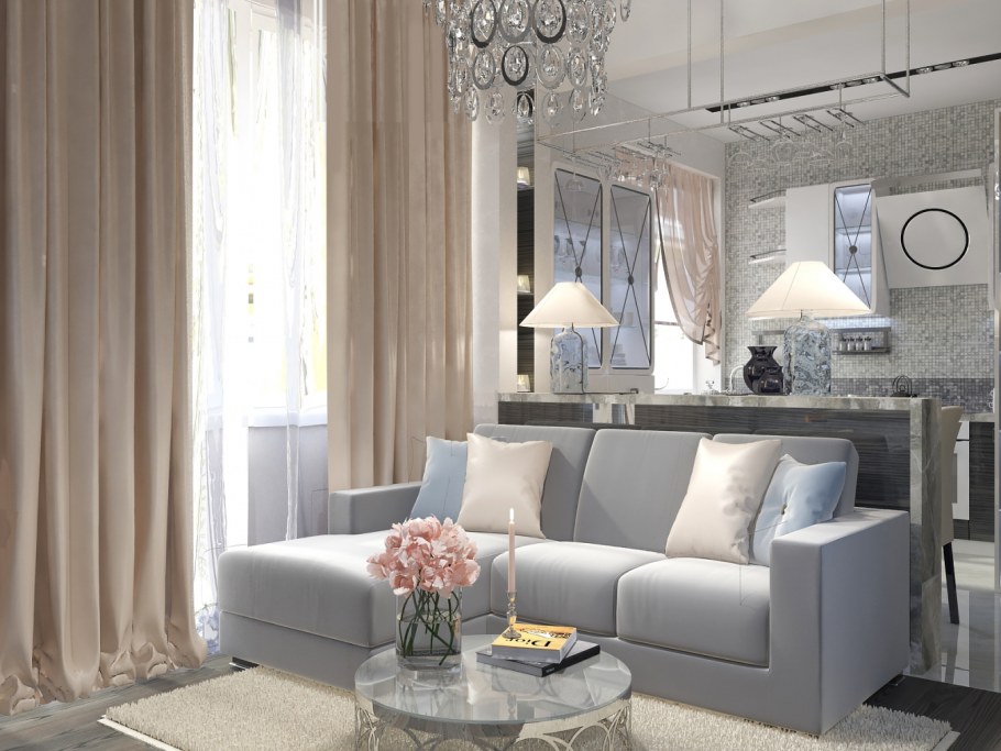 Квартира в стиле арт деко светлые тона