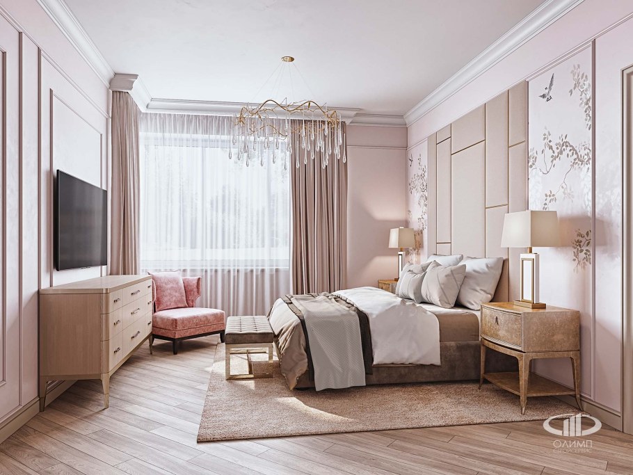 Спальня ар деко светлая