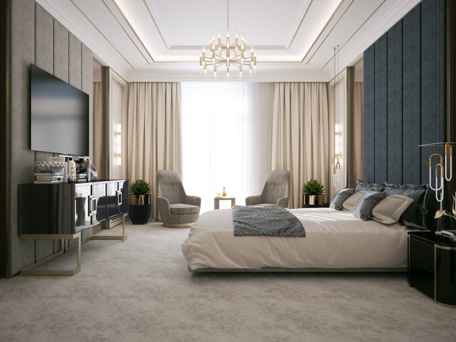 Спальня ар деко светлая