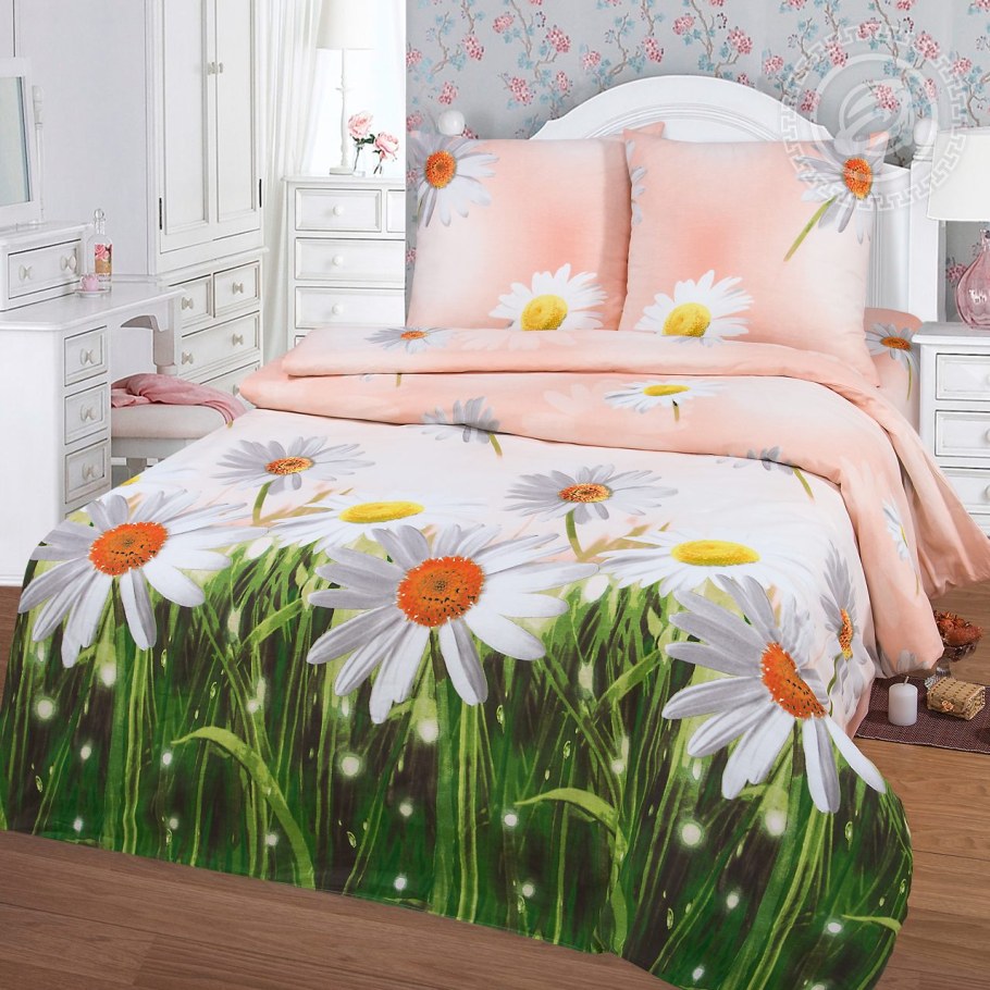 Арт постель бязь ромашки