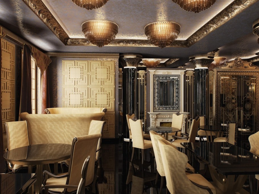 Арт деко интерьер ресторана