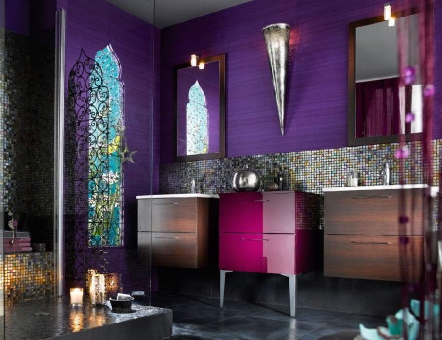 Фиолетовая ванная комната