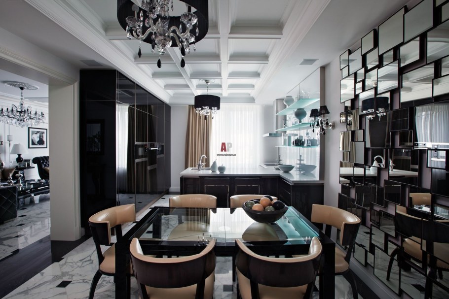 Столовая в стиле арт деко темная