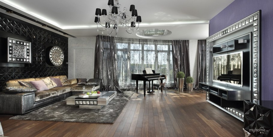 Интерьер арт деко с панорамными окнами