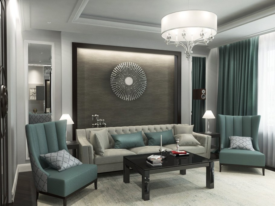 Гостиная ар деко Неоклассика