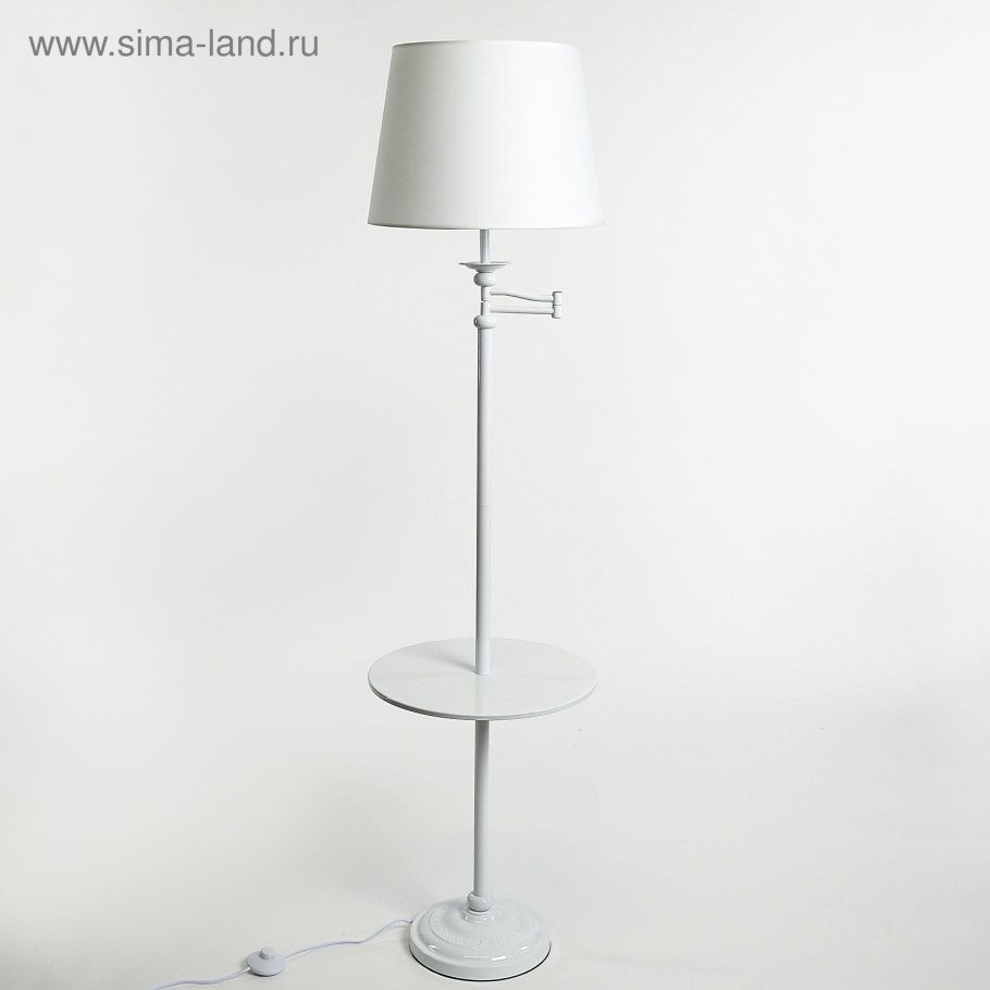 Торшер со столиком 8822 черный/белый плафон 2х40w е27 bth15 h1780