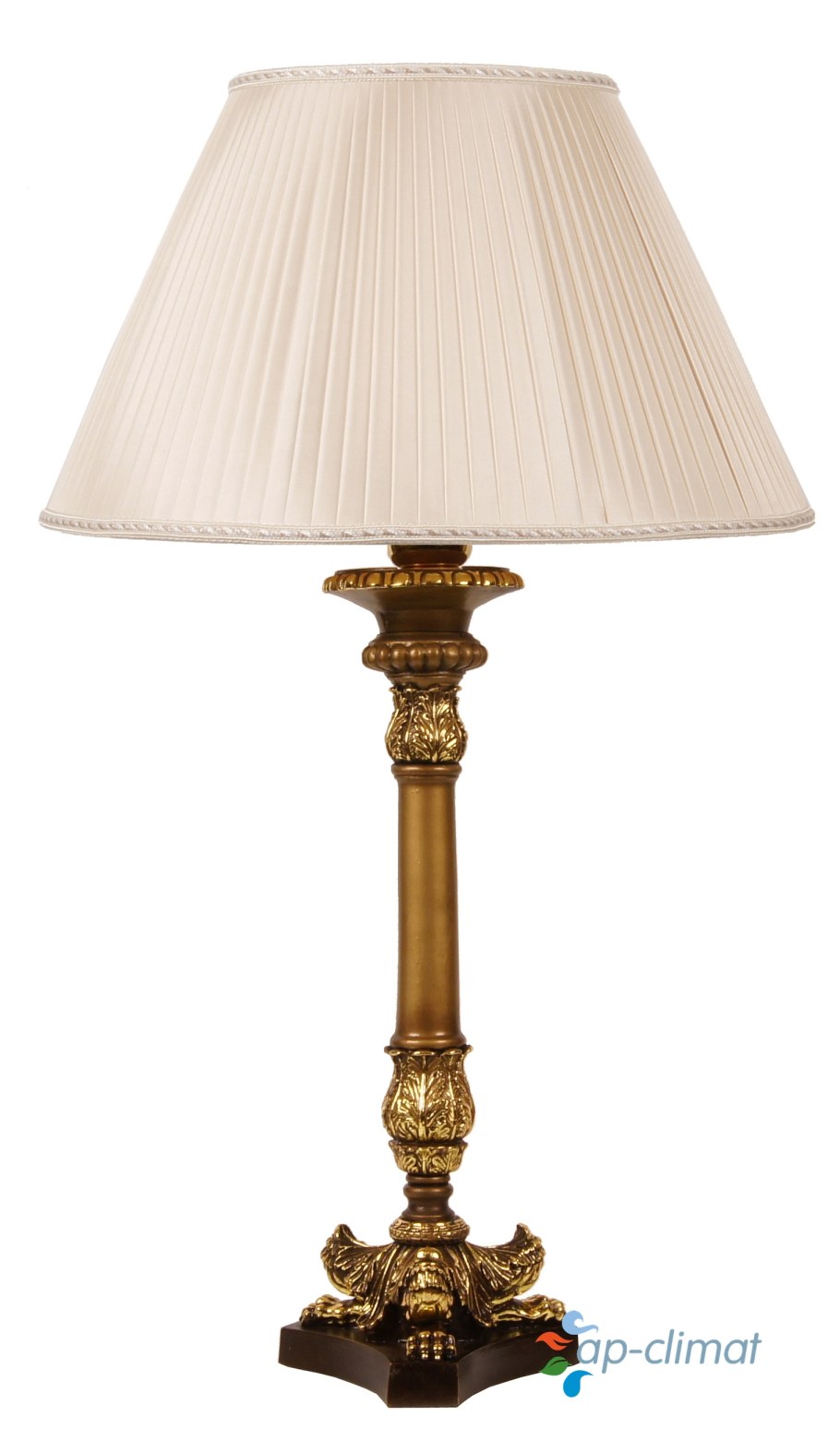 Настольная лампа BOGACHO Терра бронзовая с шоколадным абажуром Тюссо