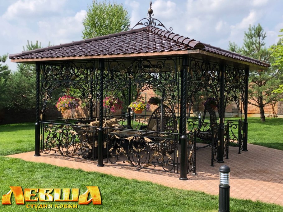 Беседка для мангала из металла