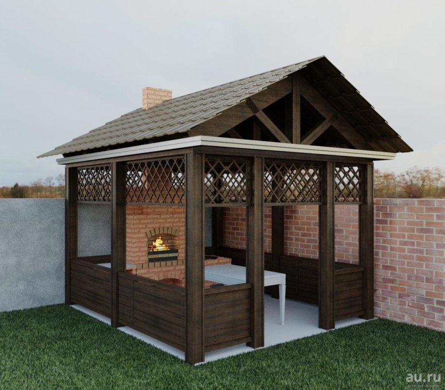 Беседка с мангалом