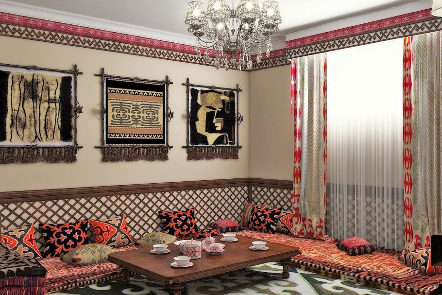 Гостиная в казахском стиле