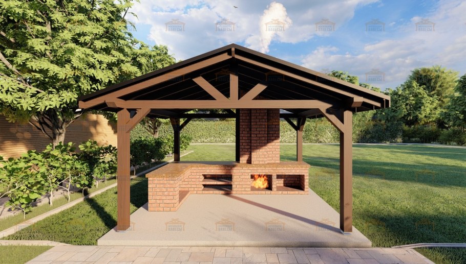 Навес для мангала Grillkoff шашлычник 150 х 215 х 232 см