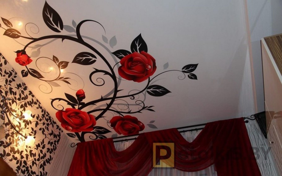 Натяжные потолки с узорами