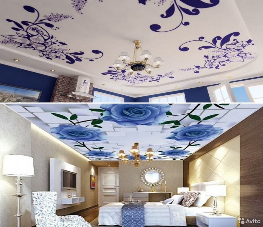 Натяжные потолки с рисунком