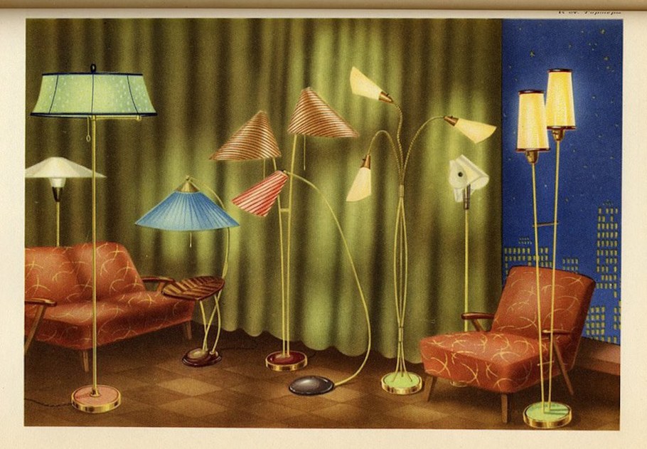 Торшер в стиле 60-х годов