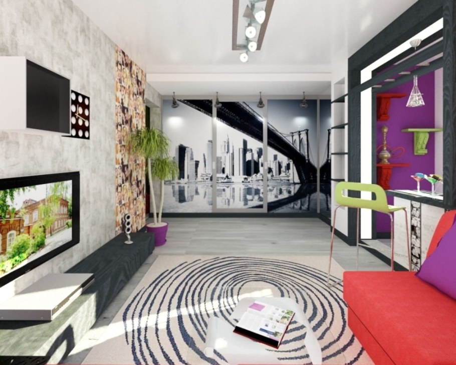 Гостиная в необычном стиле