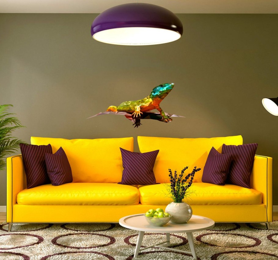 Желтый диван в интерьере