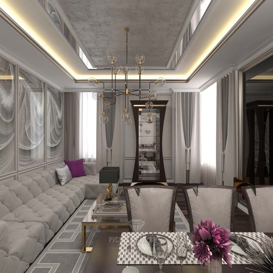 Гостиная ар деко Неоклассика