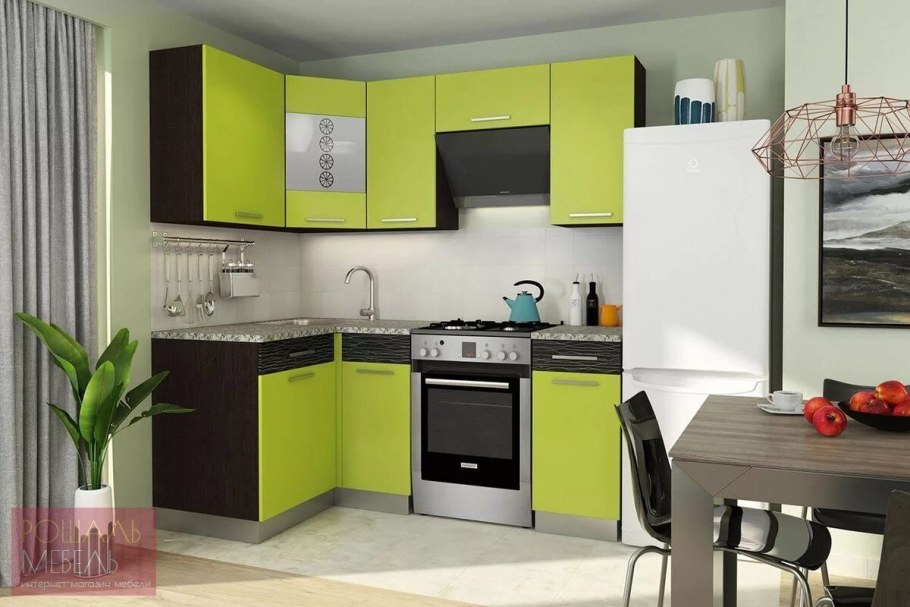 Кухонный гарнитур "Алиса 9" венге/лайм
