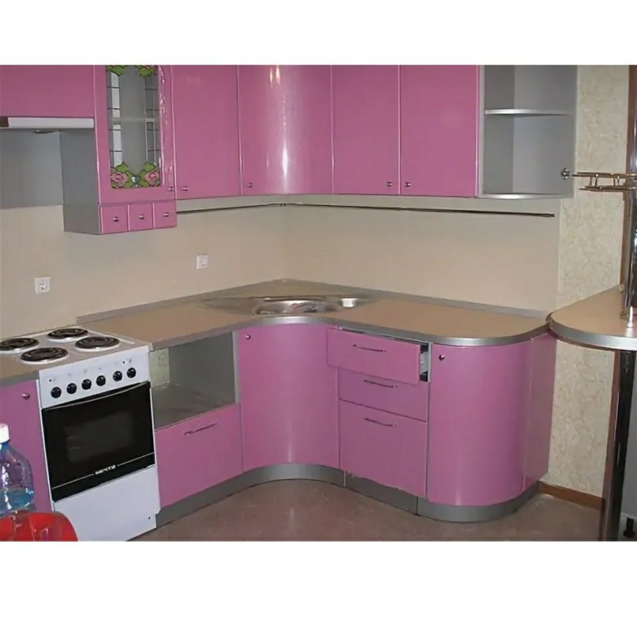 Розовый кухонный гарнитур