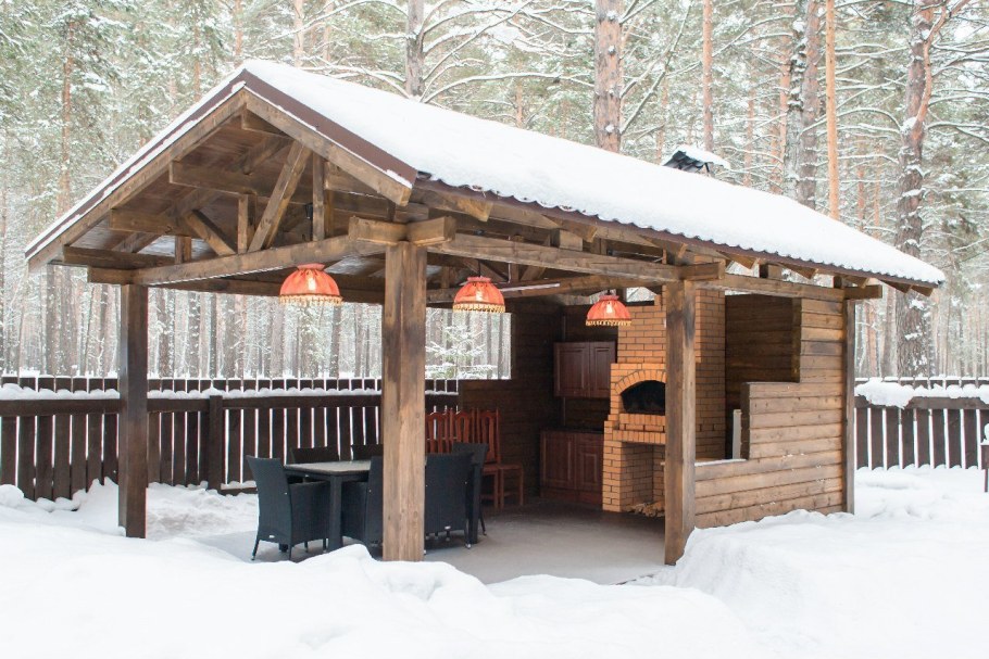 Беседка с мангальной зоной