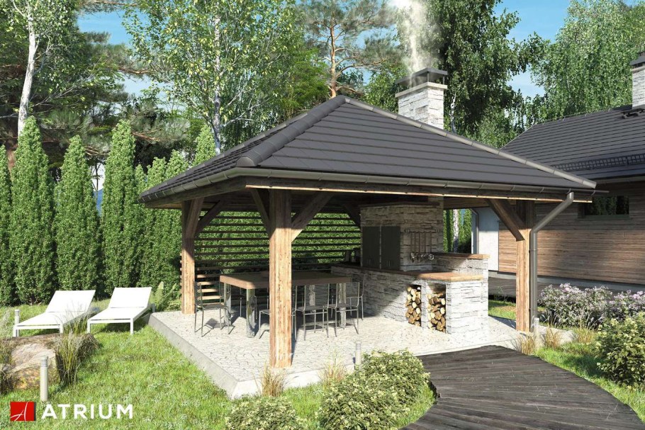 Беседка с мангальной зоной