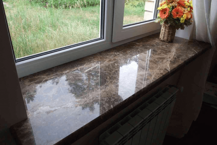 Подоконник из мрамора Имперадор дарк