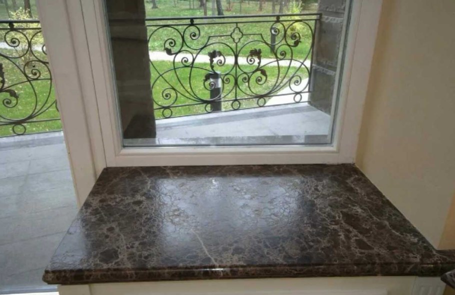 Подоконник из мрамора Имперадор дарк